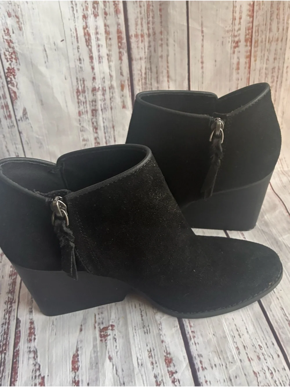 Toms Wear Good Suede Wedge Ankle Booties - Women's Size 7 - Picture 4 of 6